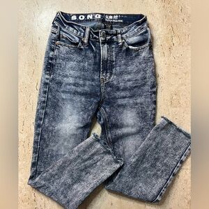 S.O.N.G. Slim Fit Super High Rise Vintage Stretch Acid Wash Jeans Size 7/28